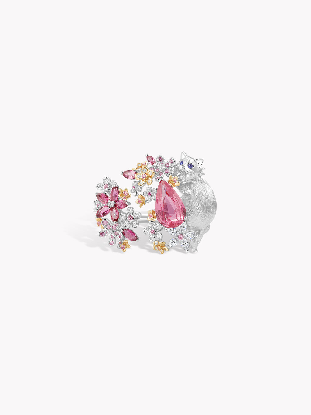 Custom: 2.02ct Padparadscha Sapphire Sakura Snow Open Ring
