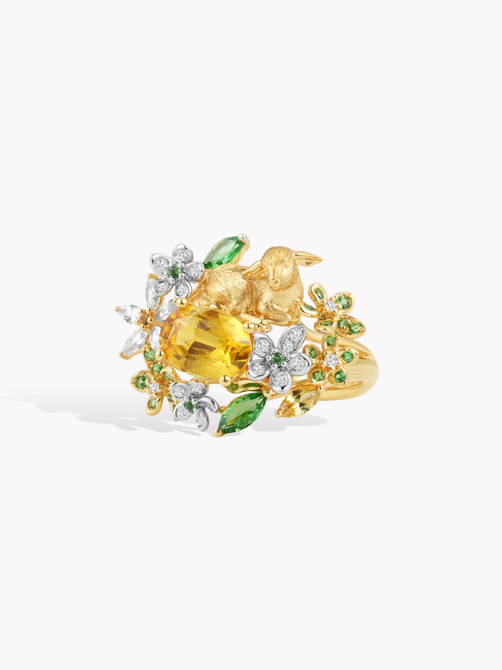 Custom: 1.5ct Yellow Sapphire Quiet Garden Ring