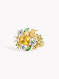 Custom: 1.5ct Yellow Sapphire Quiet Garden Ring