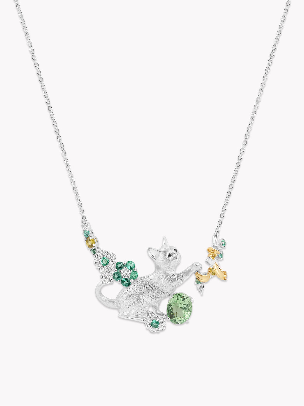 Custom: 2ct Mint Garnet Playful Motion Necklace