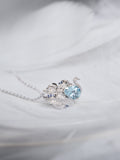 Custom: 1ct Aquamarine Swan Lake Necklace