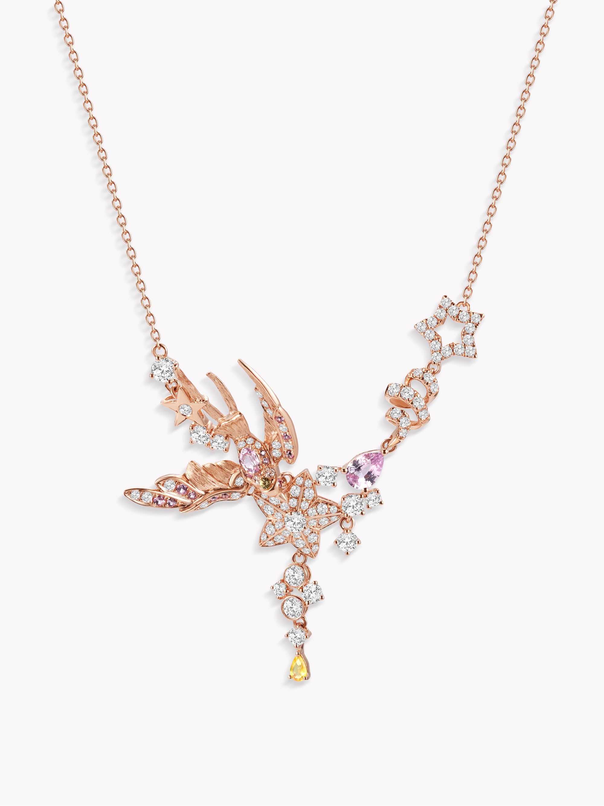 Bird & Fragmented Stars Necklace
