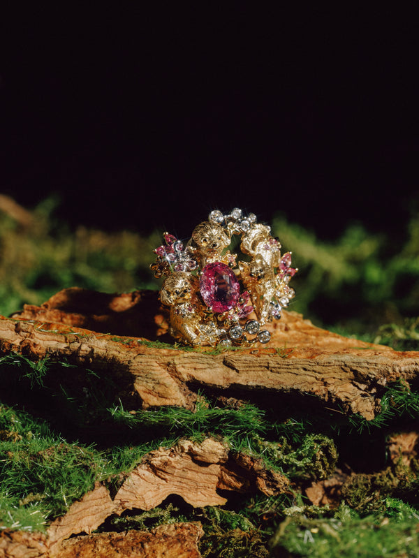 1.5ct Padparadscha Sapphire Puppy Star Paradise Ring