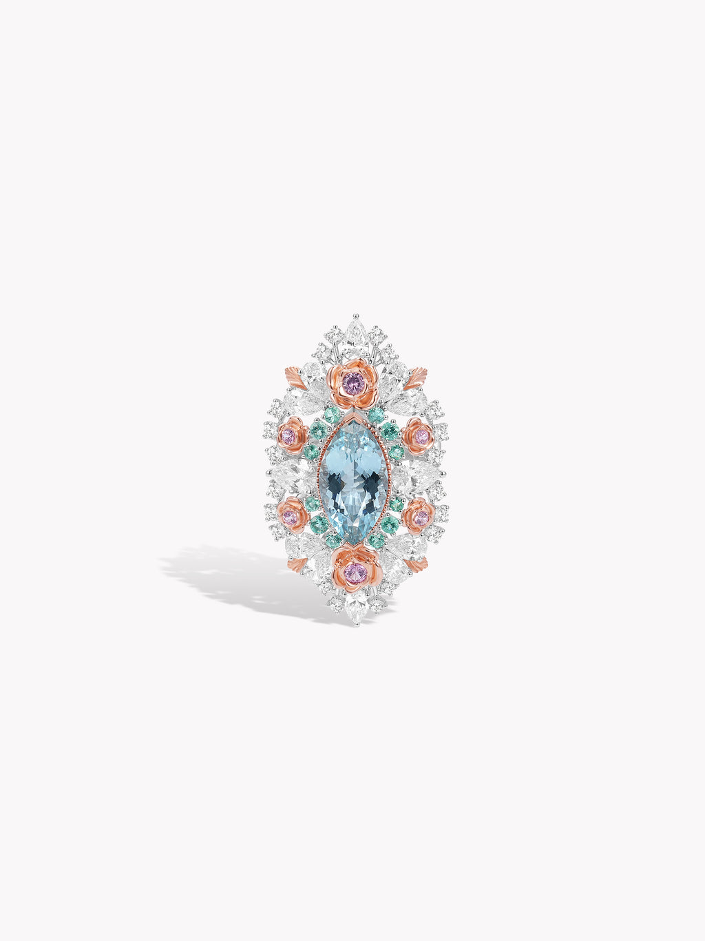 3ct Marquise Aquamarine Lace Garden Ring