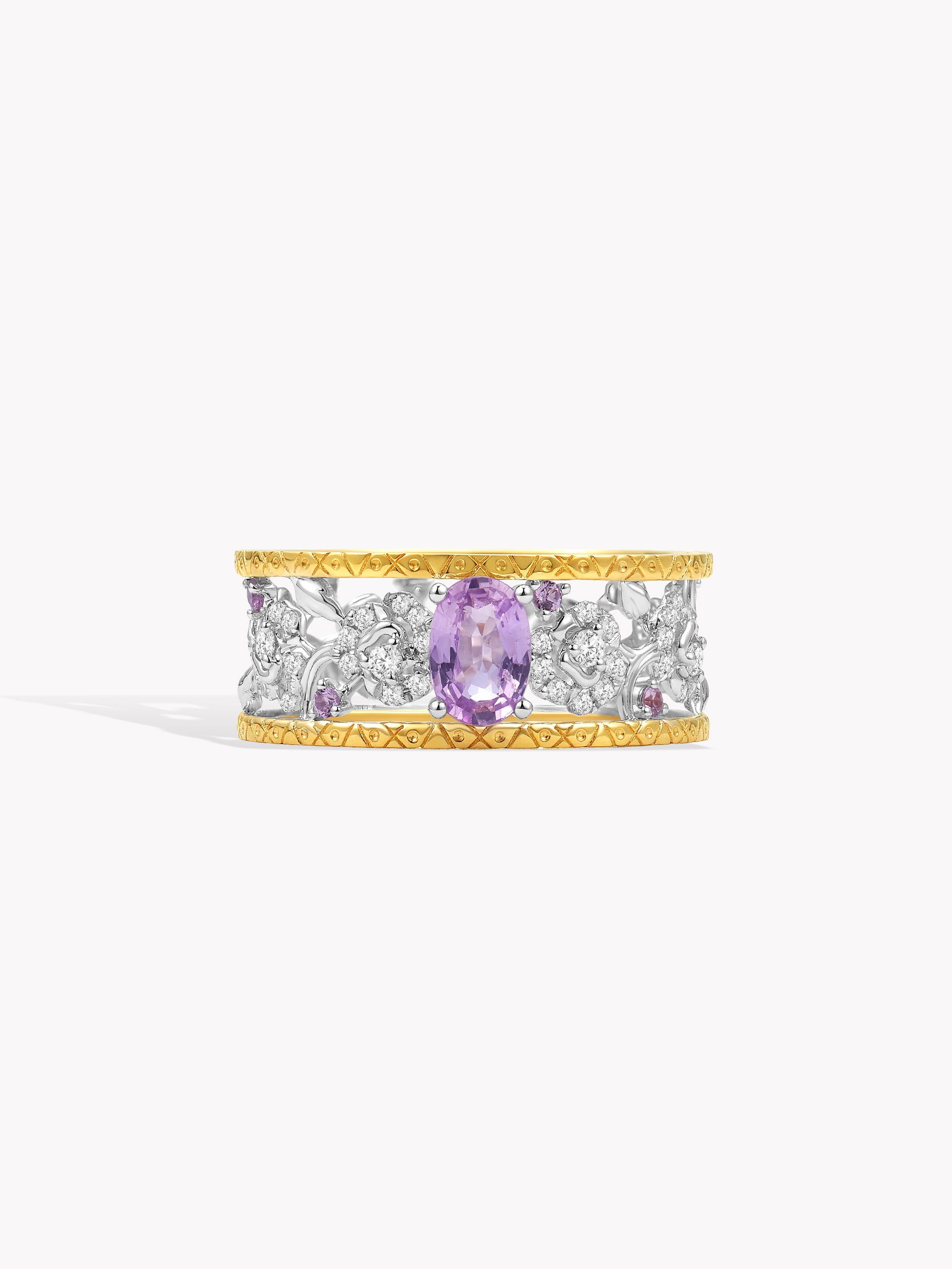 Openwork Brushed Band Rose Ring