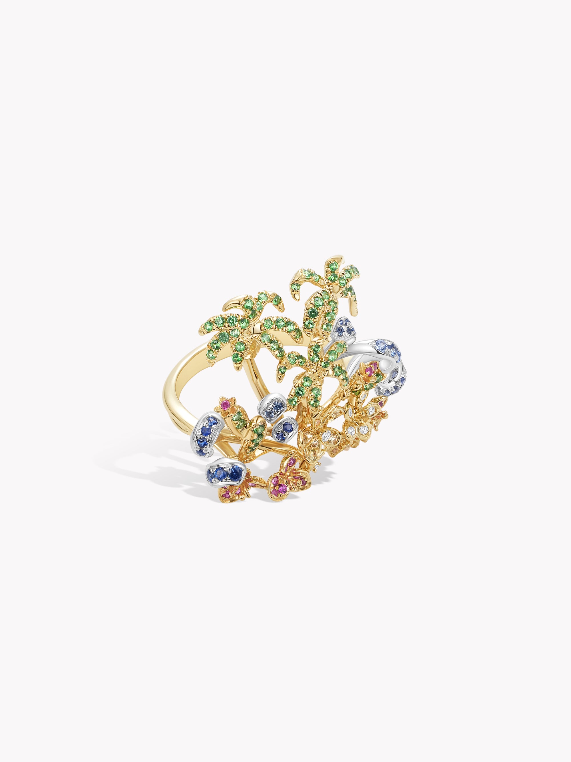Custom: Heart Tree & Ocean Wave Ring