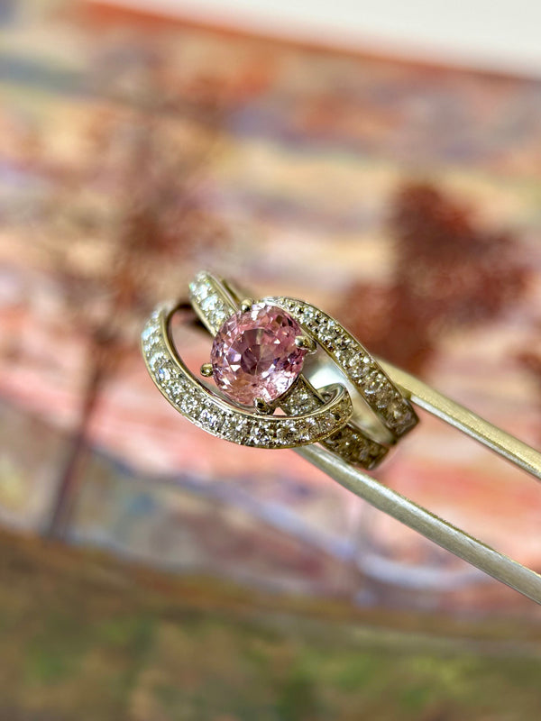 Sold: Certified Vintage 1.33ct Padparadscha Pink Sapphire Ring