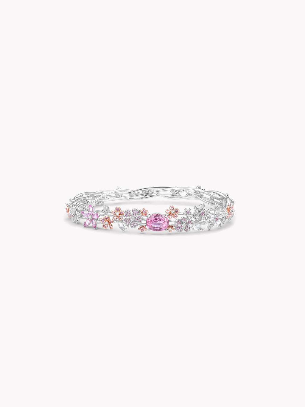 Custom: 1.5ct Padparadscha Sakura Layered Bracelet