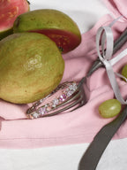 Silver-tone layered bracelet with pink gemstone stones and pavé sparkle