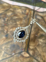 Certified 1.67ct Sapphire Pendant in 18k White Gold