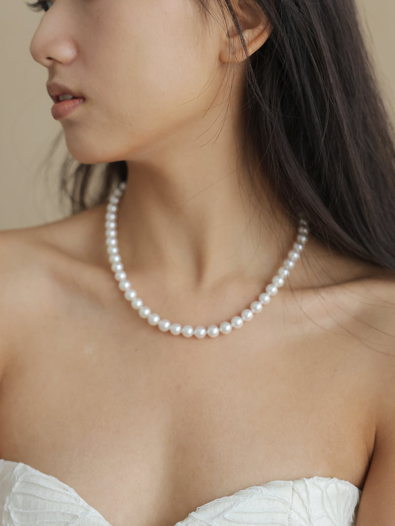 The Hattie 925 Silver Hanadama Grade Akoya Necklace