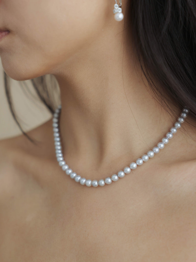 The Kailani Grey-Blue Akoya Pearl Necklace