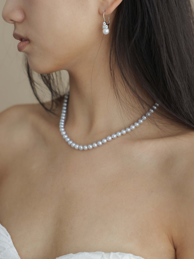 The Kailani Grey-Blue Akoya Pearl Necklace