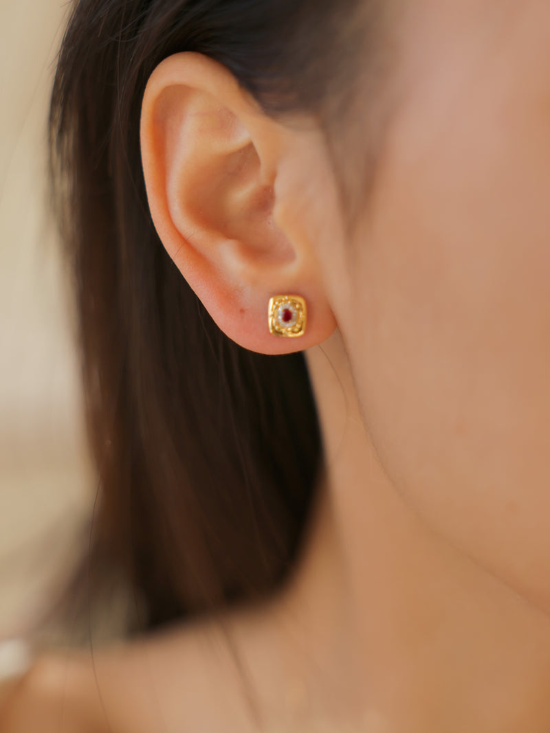 The Lucius 18K Pigeon Blood Ruby Earrings