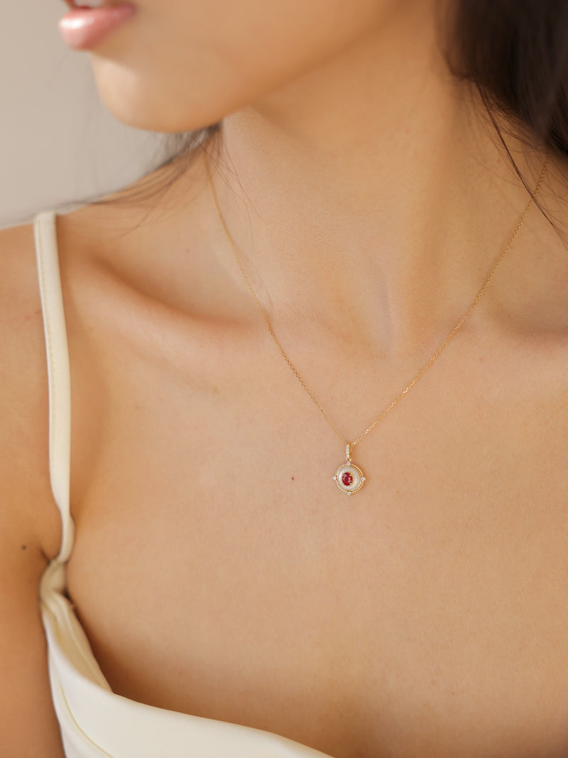 The Camila 18K 0.25ct Ruby and Nacre Necklace