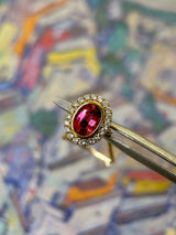 Certified 0.6ct Red Tourmaline Ring in 18k Gold