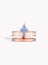 Triangle Sapphire Double Band Ring