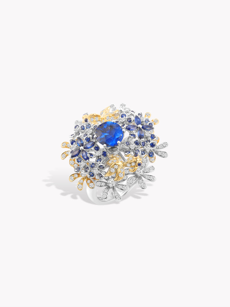 Royal Blue Spinning Goldfish Ring