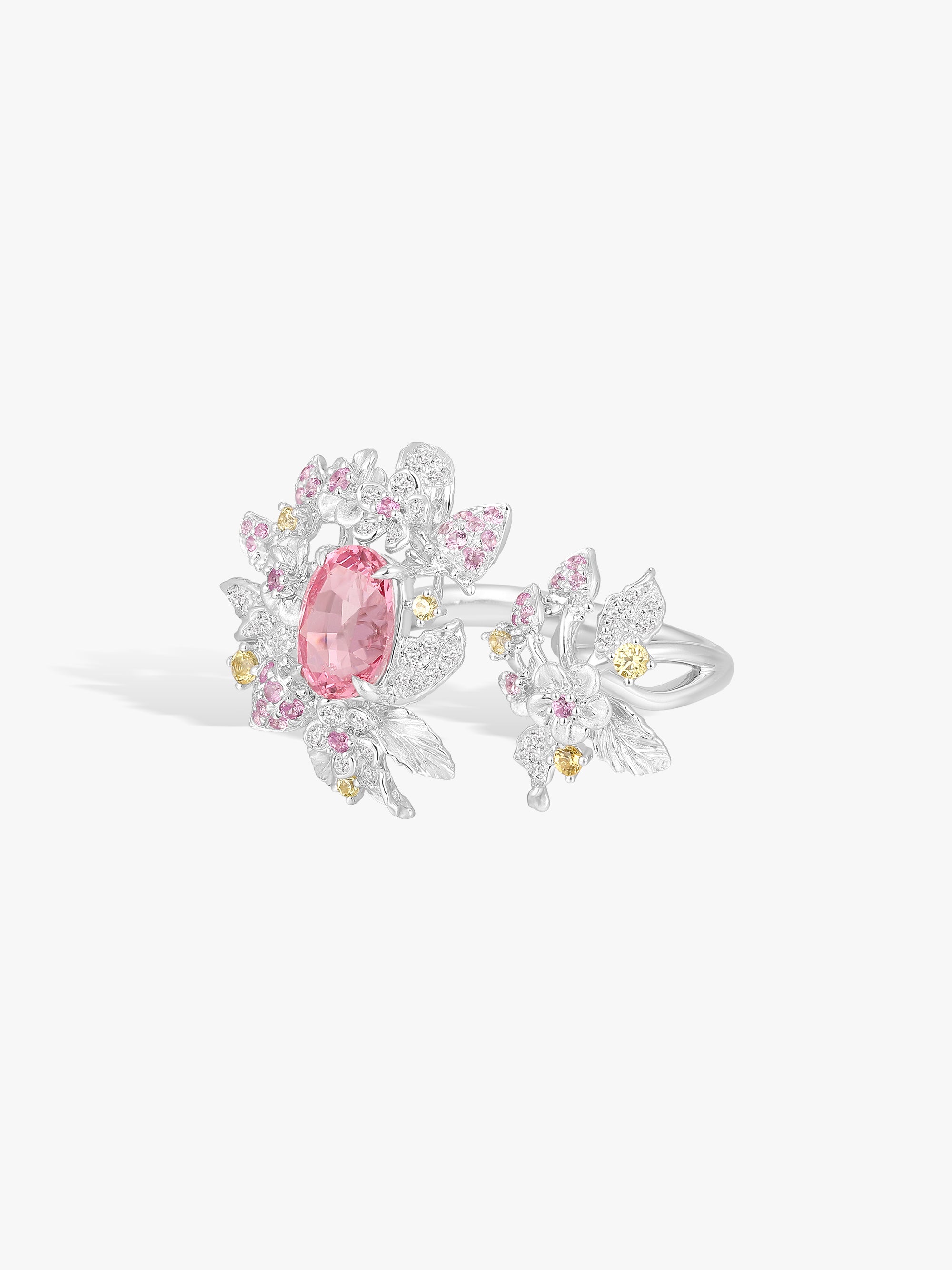 1.64ct Mahenge Spinel Natural Diamonds Strawberry Ring