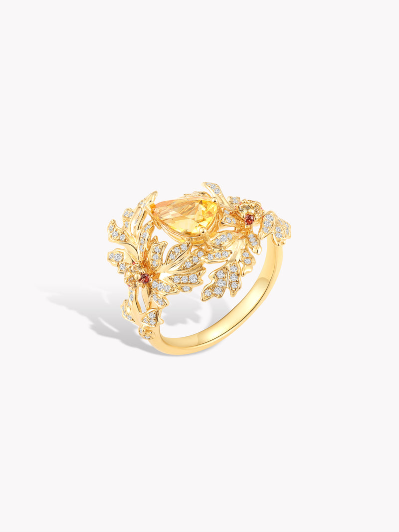 Teardrop Yellow Sapphire Grove Ring