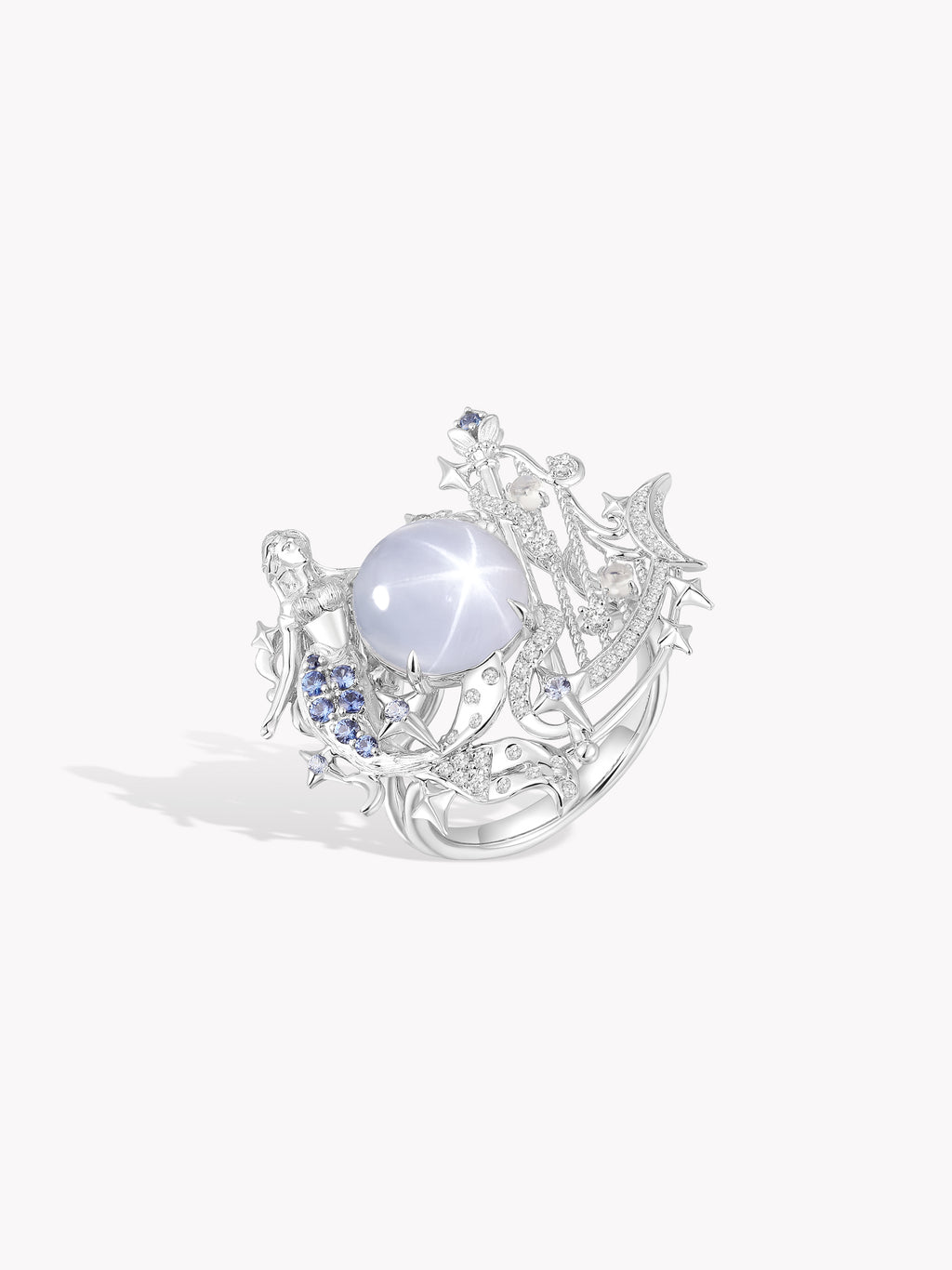 Starlit Siren Harp Ring
