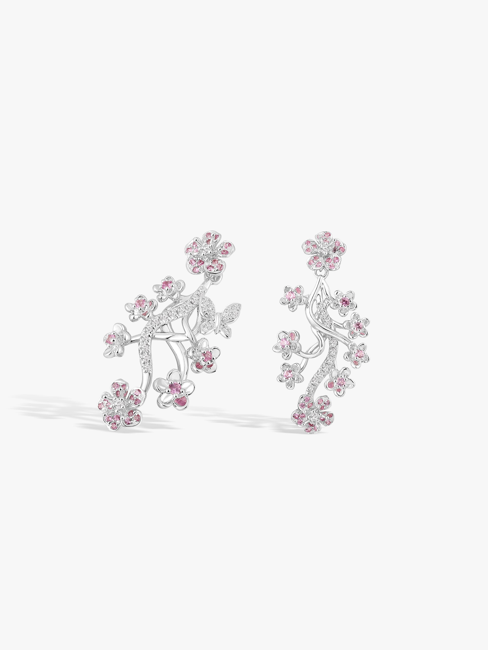 Natural Diamonds Branch Blossom Drop Earrings