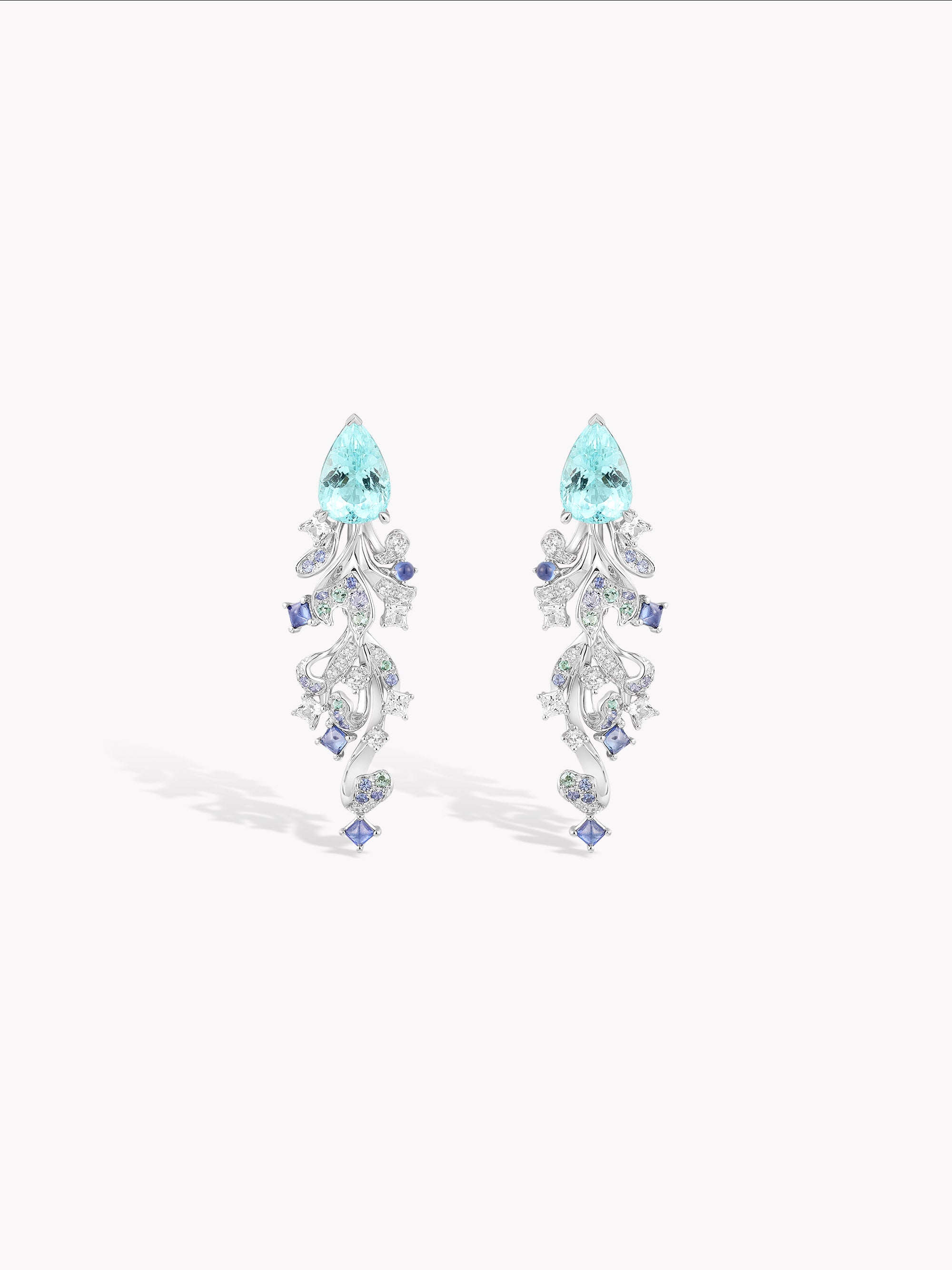 Custom: 2.7ct Paraiba Tidal Siren Earrings