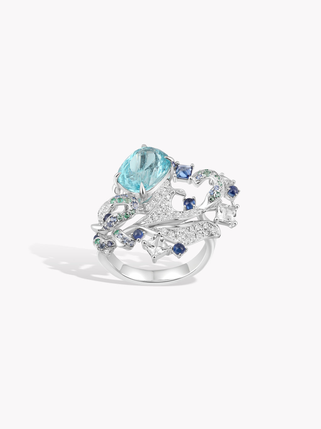 Custom: 2.39ct Paraiba Tidal Siren Ring