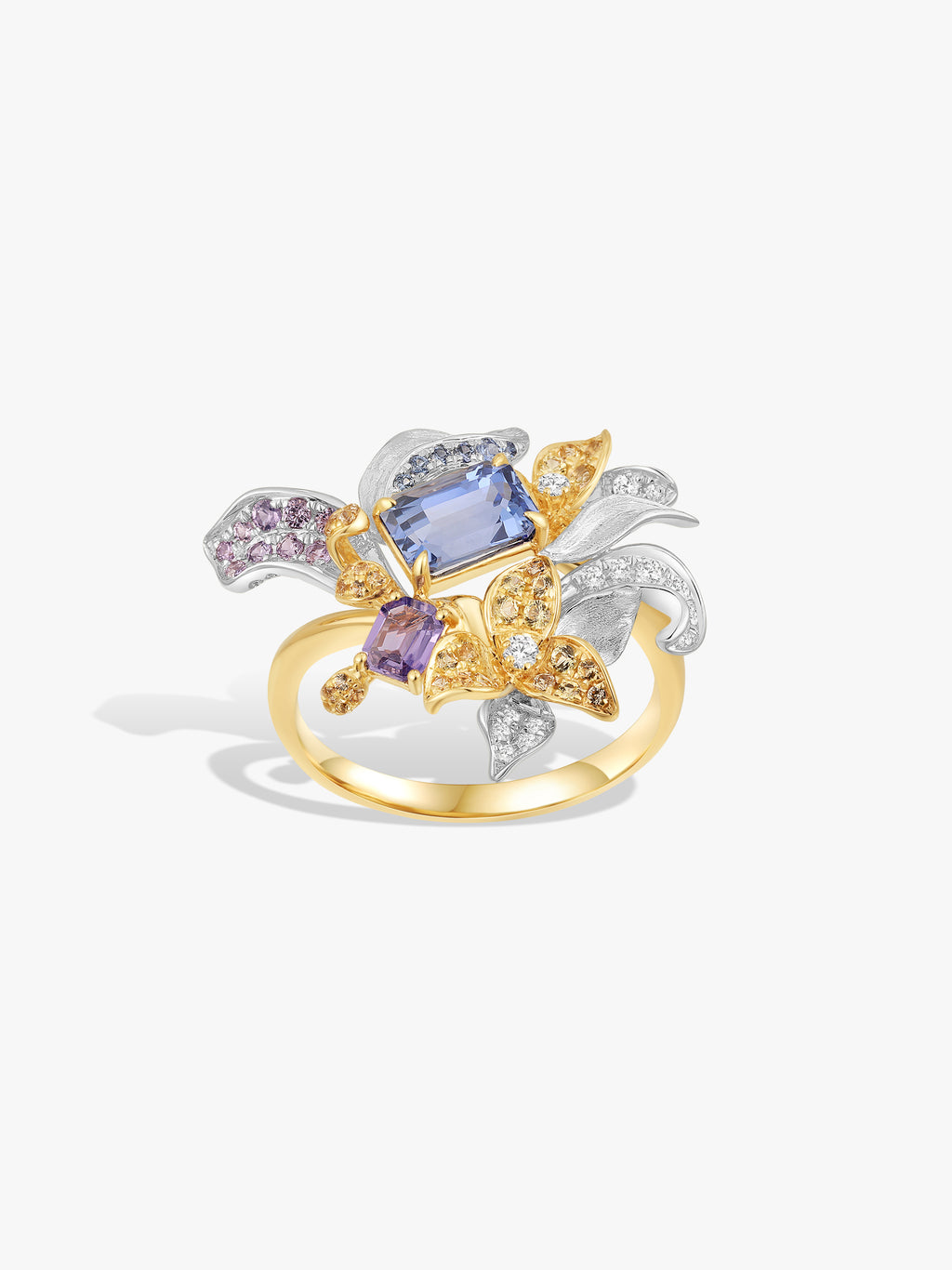 1.27ct Glacier Blue Sapphire Natural Diamonds Iris Ring