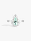 1.05ct Beryl Teardrop Pave Diamond Ring