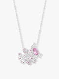 0.73ct Padparadscha Sapphire Natural Diamonds Layered Cherry Bloom Necklace