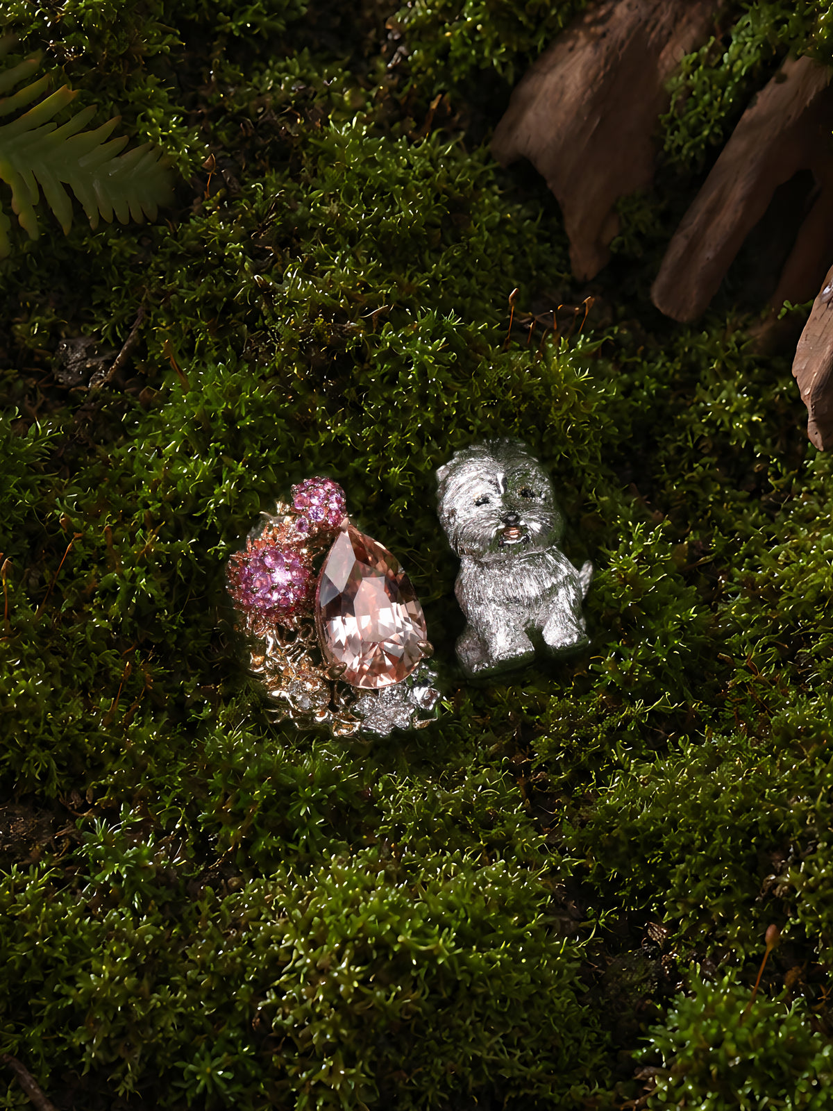 Bespoke Archieve: Pink Sapphire Westie Garden Open Ring