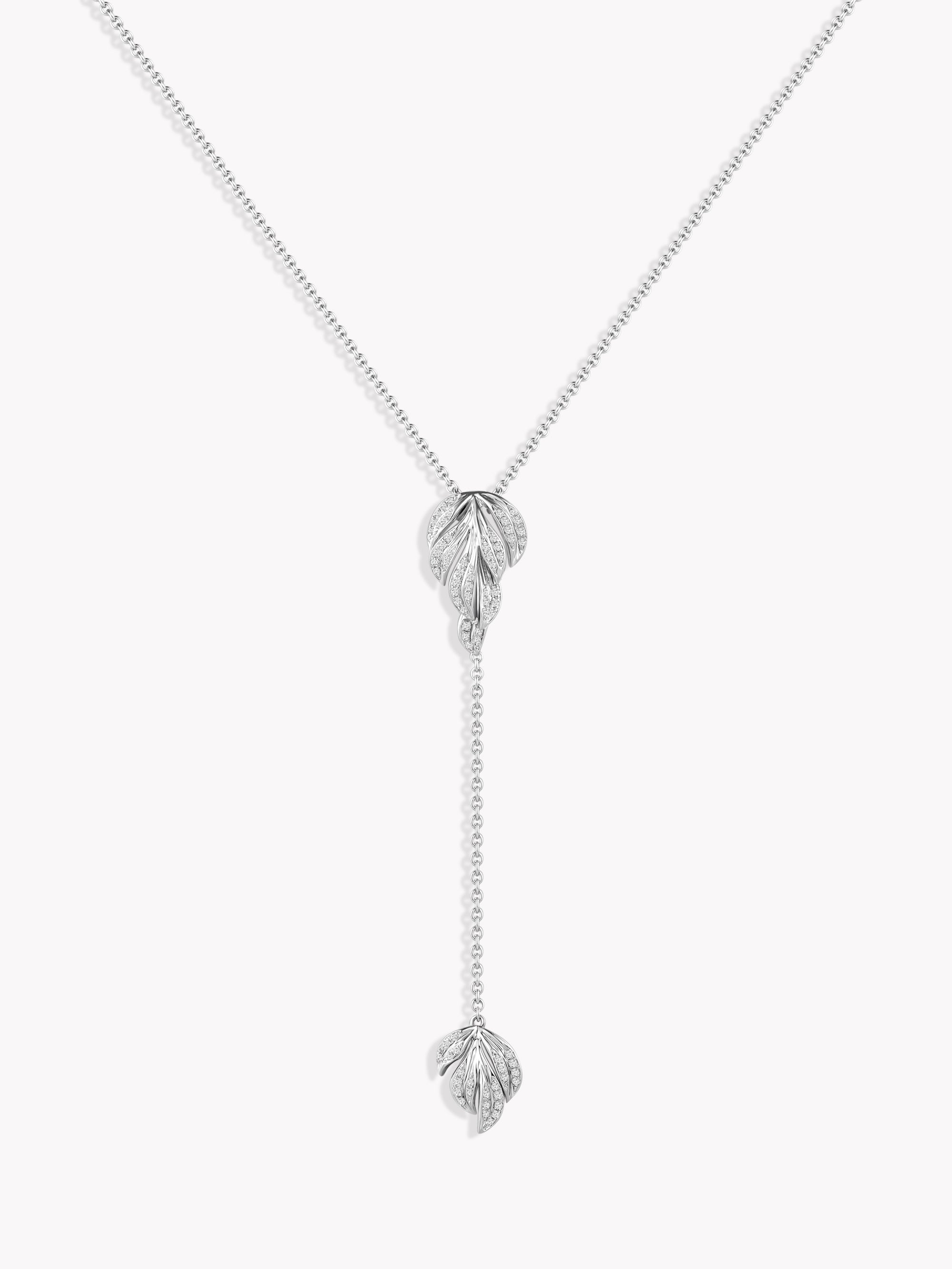 White Diamond Swan Slider Necklace