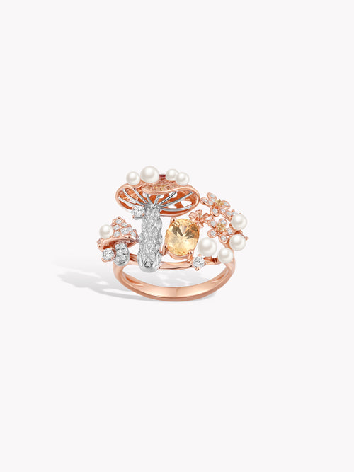 Akoya Wild Mushroom Ring