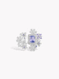 Purple Sapphire Snowflake Bird Ring