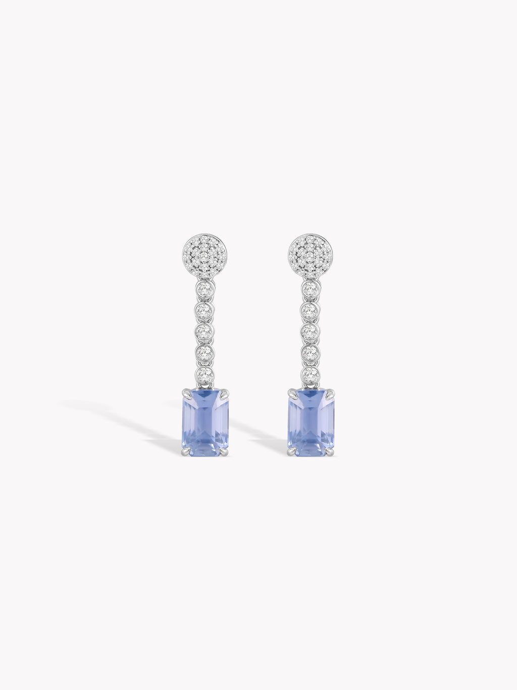 Sapphire Diamond Ball Earrings