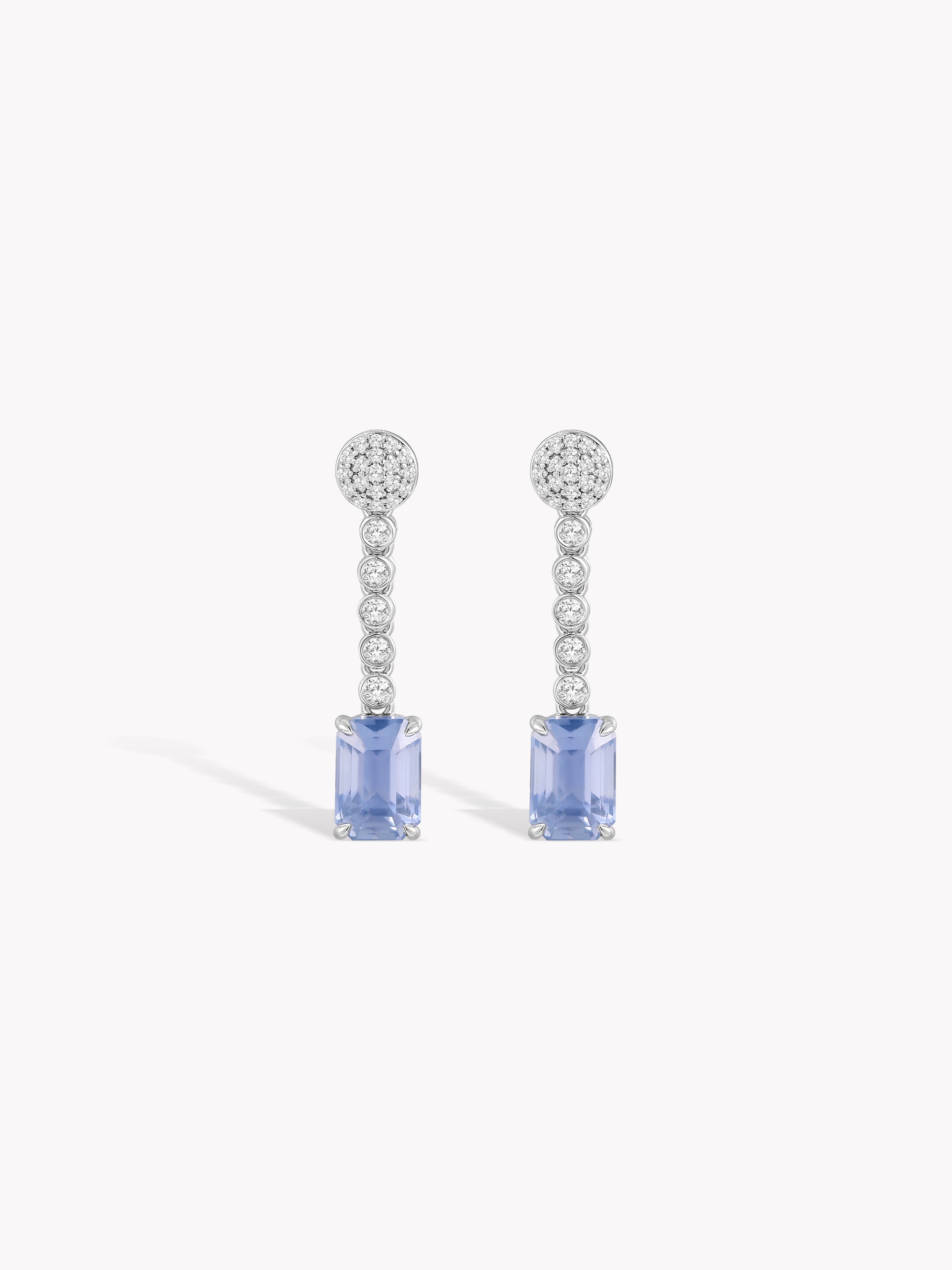 Sapphire Diamond Ball Earrings