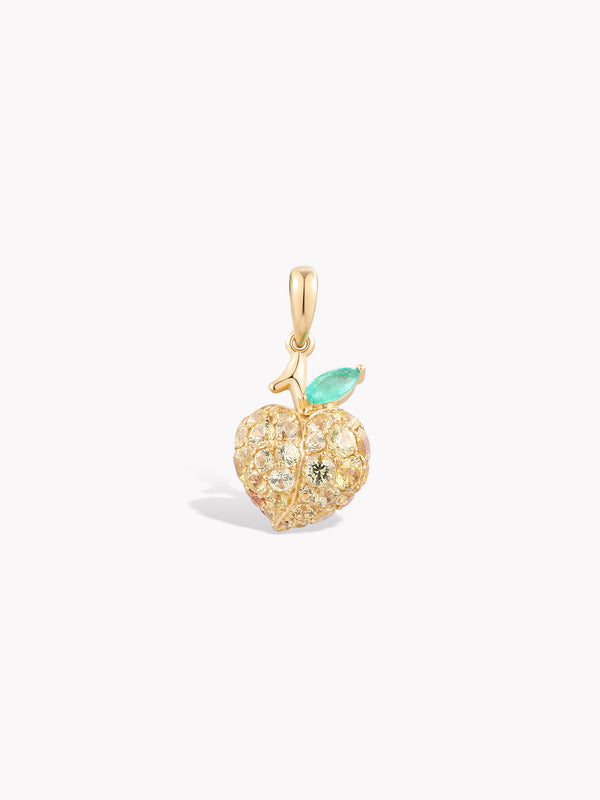 Yellow Sapphire Peach Fruit Pendant