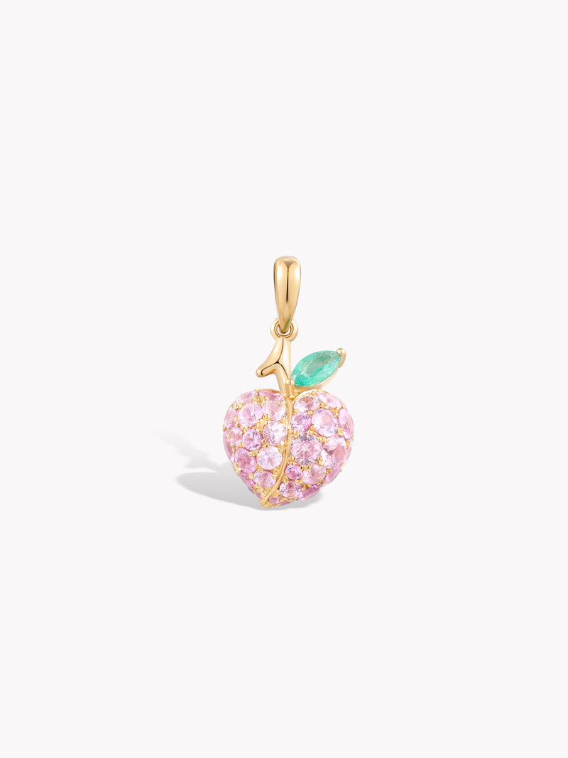 Pink Sapphire Peach Fruit Pendant