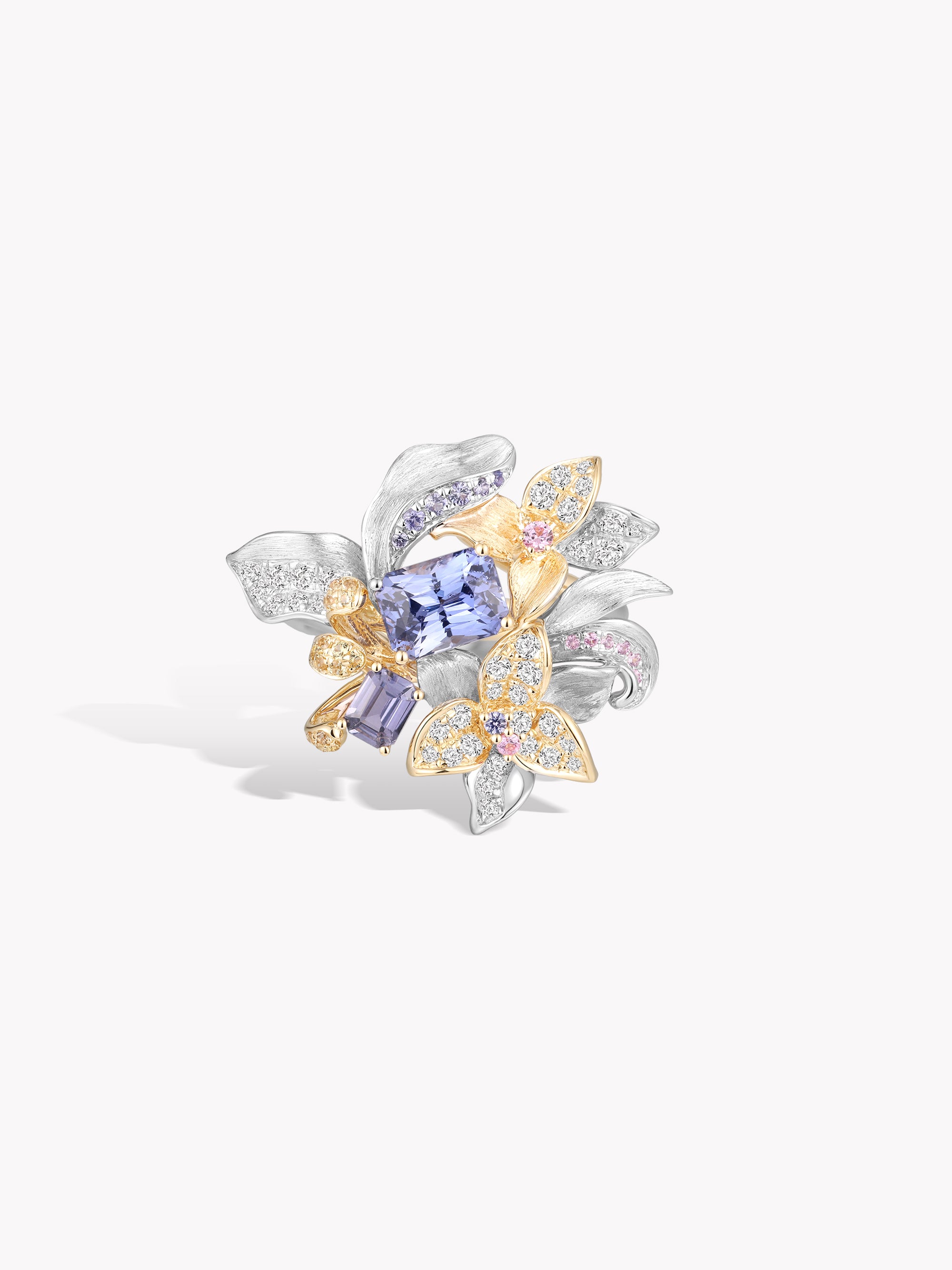 Purple-Blue Sapphire Iris Ring
