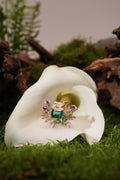 Custom: 1.3ct Emerald Deer Garden Ring