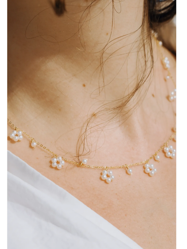 The 18K Daisy Freshwater Pearl Necklace