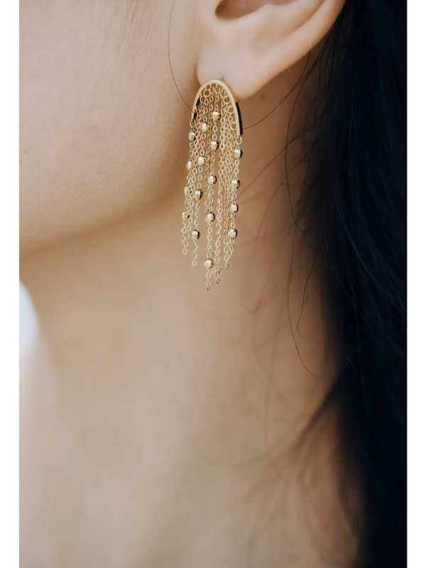 Gleaming Tassel Drop Earrings