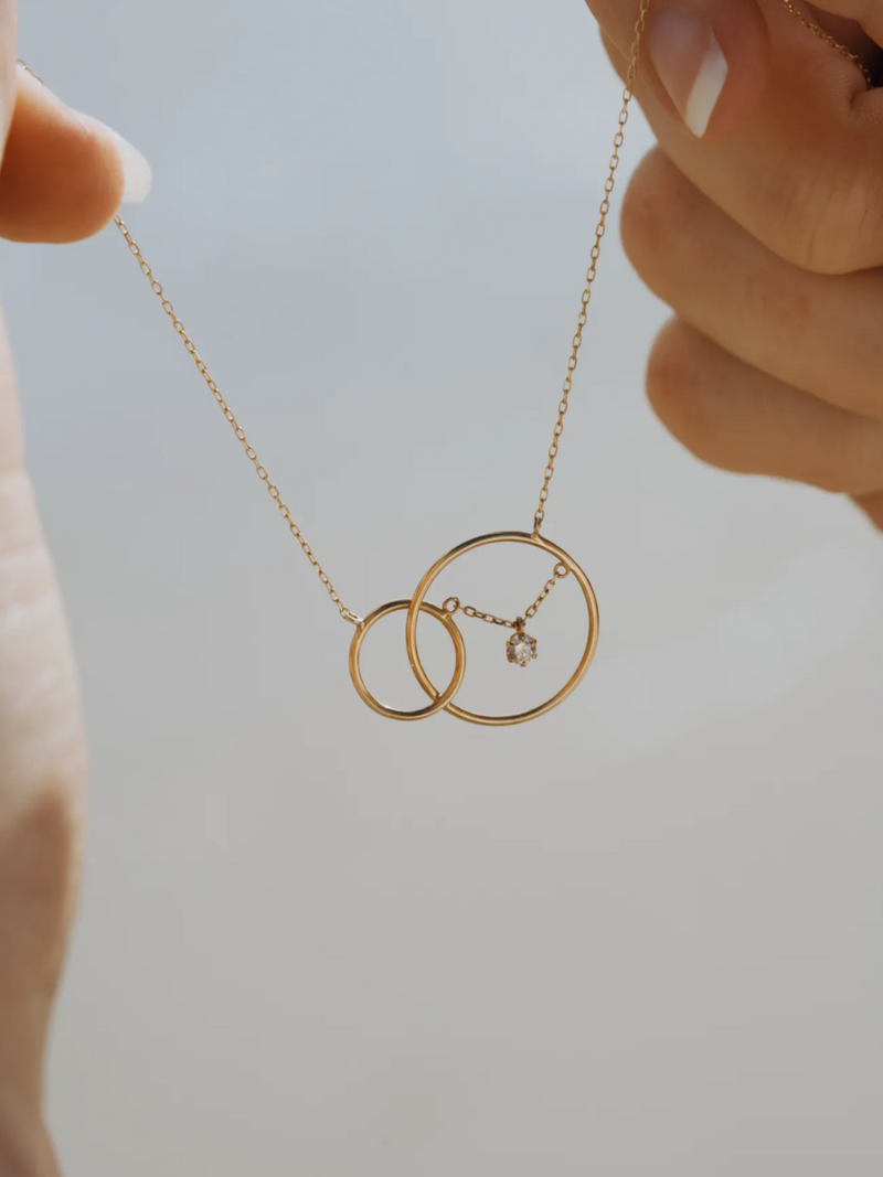 Infinity Duo Diamond Pendant in 18k Gold