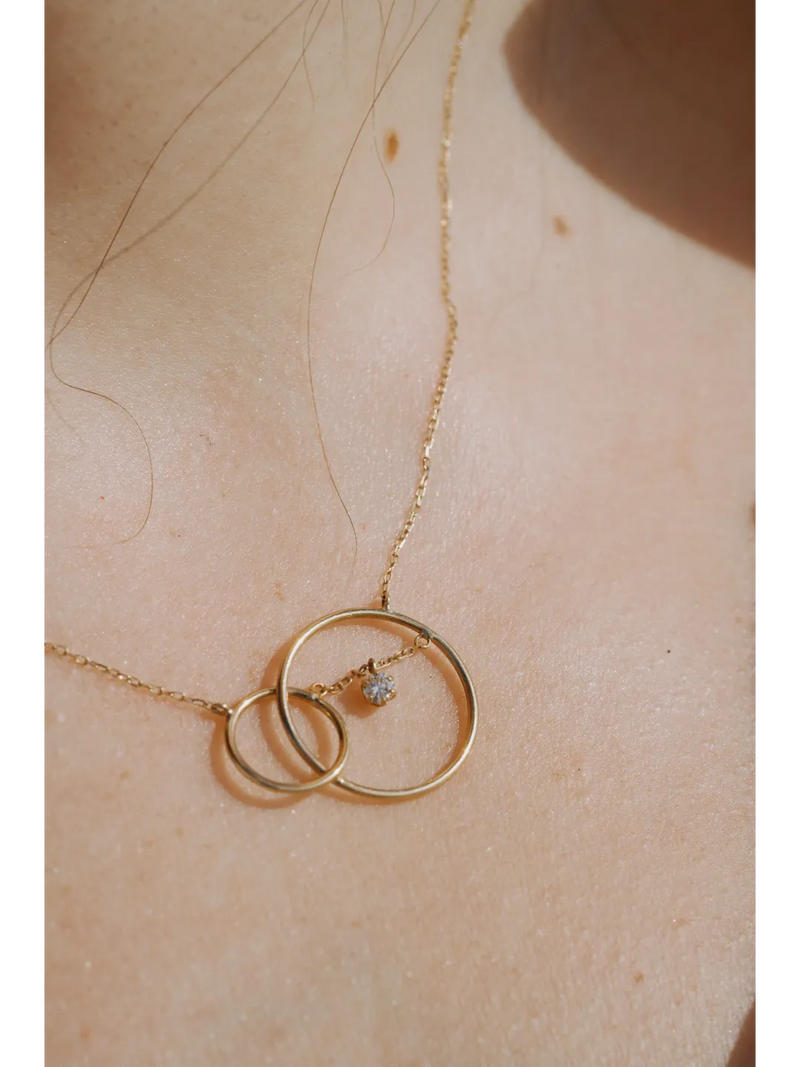 Infinity Duo Diamond Pendant in 18k Gold