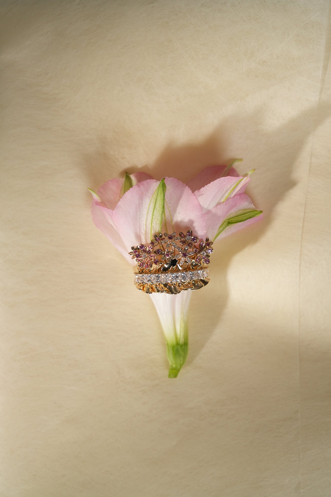 Pink Sapphire Full Bouquet Ring