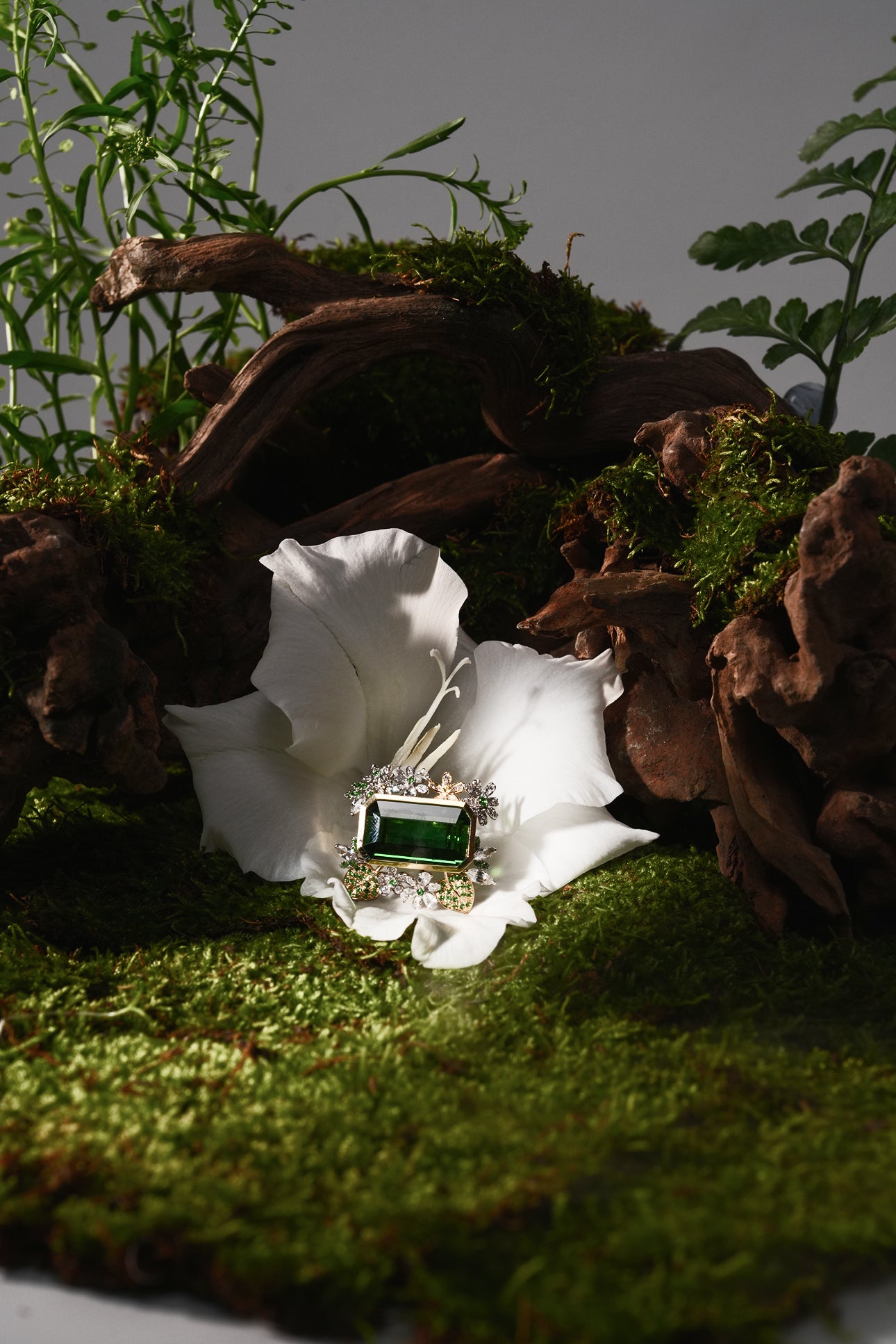 Custom: 17.2ct East-West Green Tourmaline Ring