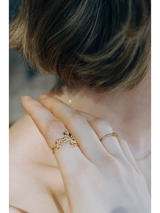 Sakura Blossom Ring with Diamond in 9K Gold