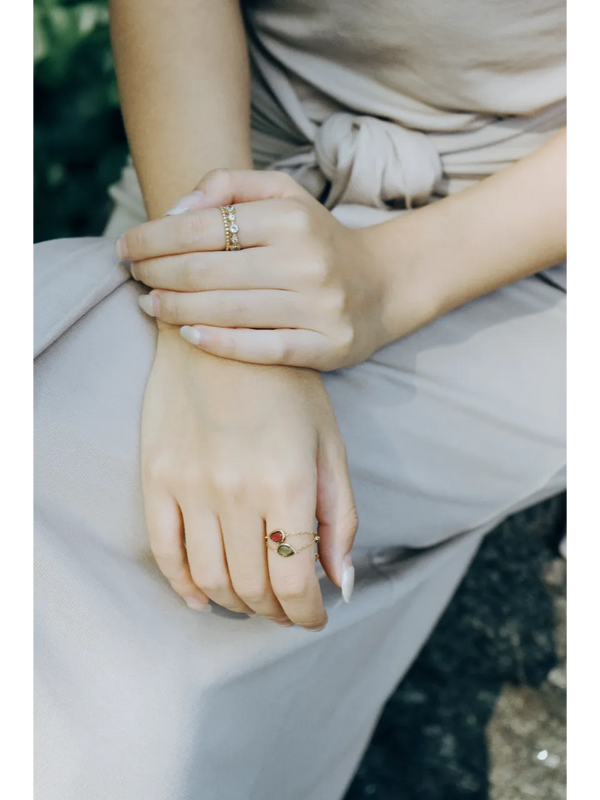 Aquamarine Bloom Ring in 9K Gold