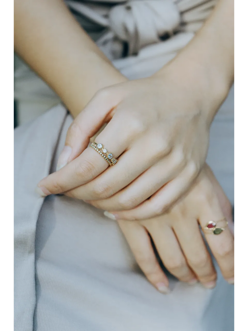 Aquamarine Bloom Ring in 9K Gold